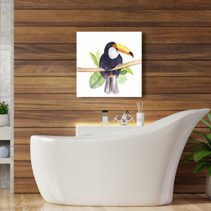 Toile Toucan exotique | Décoration botanique pour chambre à coucher