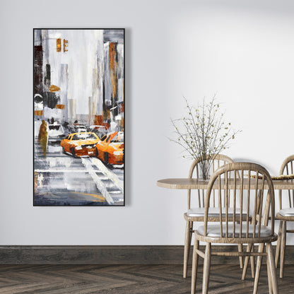 Toile abstraite Citystreet | Taxis jaunes | Décoration d'intérieur