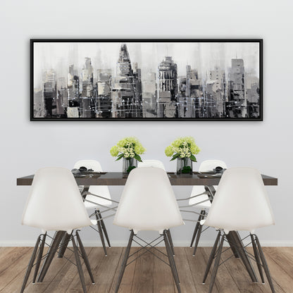 Toile encadrée grise « City Gray » - Décoration murale urbaine