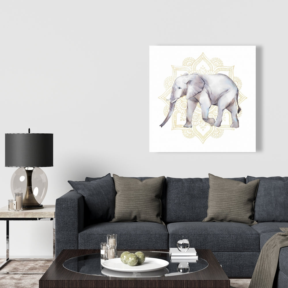 Éléphant sur toile mandalas | Décoration de chambre africaine