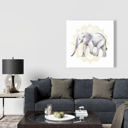 Éléphant sur toile mandalas | Décoration de chambre africaine
