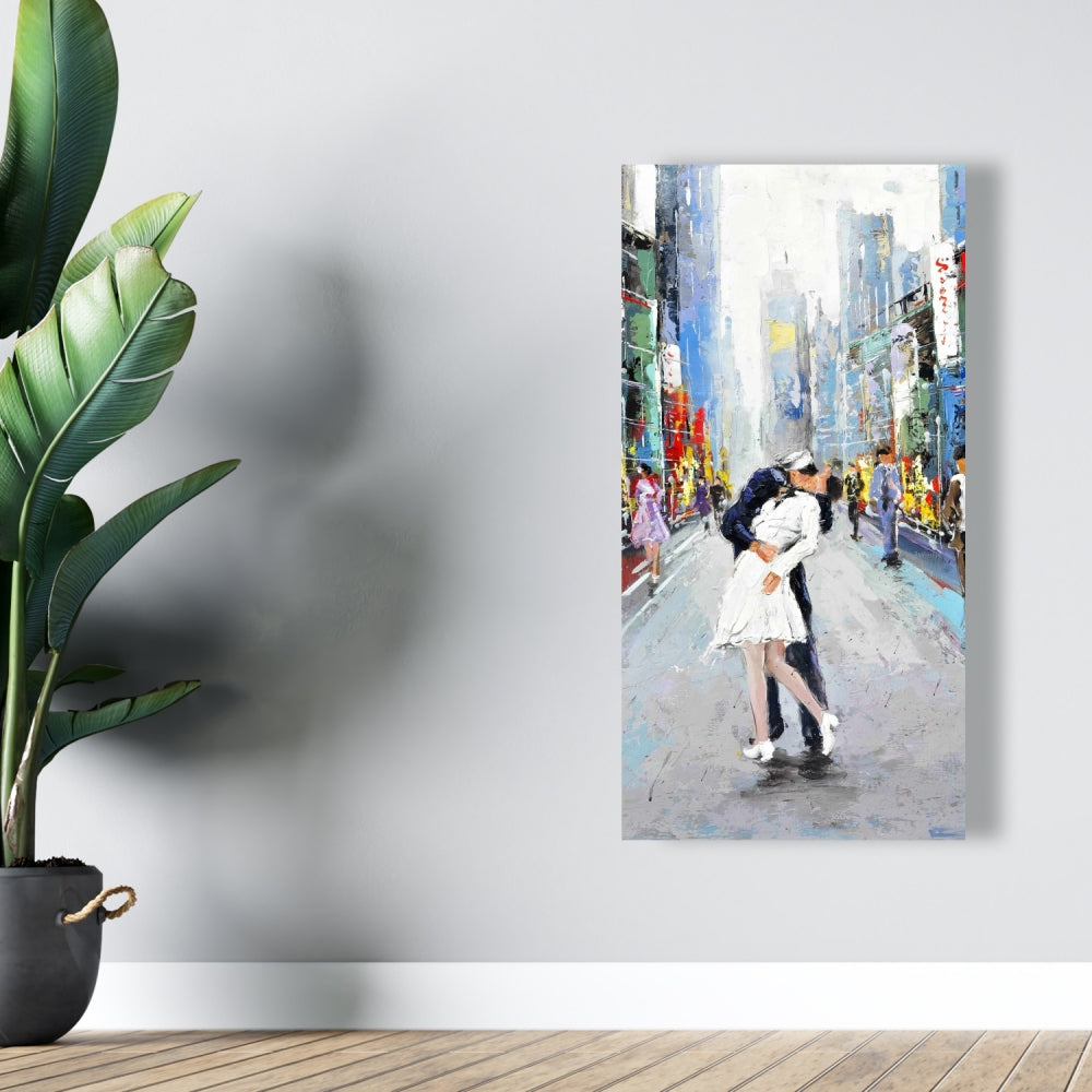 Kiss of Times Square Canvas - Cities Building Bedroom Decor