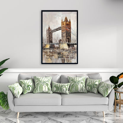 Toile encadrée Tower Bridge de Londres | Décoration de chambre orange