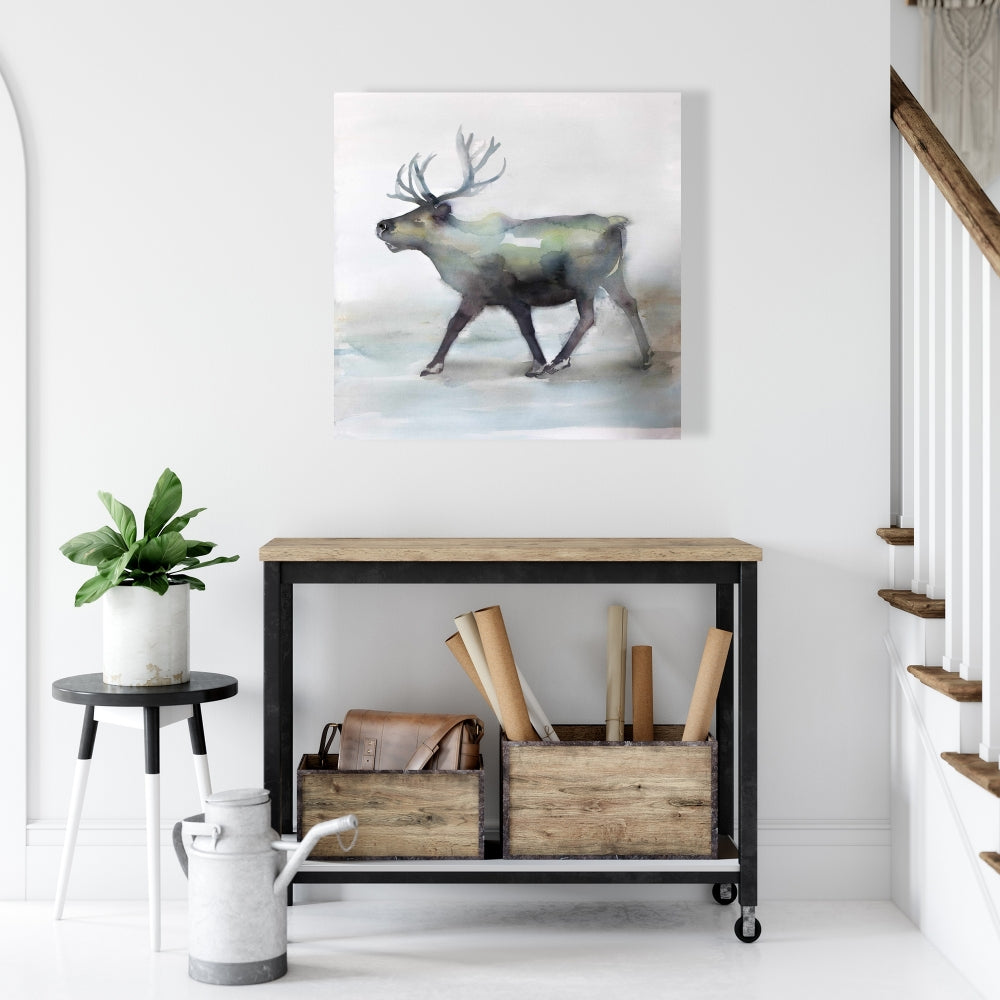 Rustic Caribou Canvas - Bedroom Wall Art | Home Decor