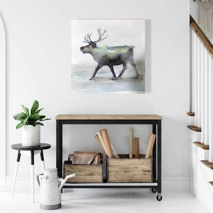 Rustic Caribou Canvas - Bedroom Wall Art | Home Decor