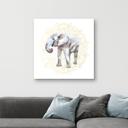 Bohemian Elephant Canvas - Elephant on Mandalas | Home Decor