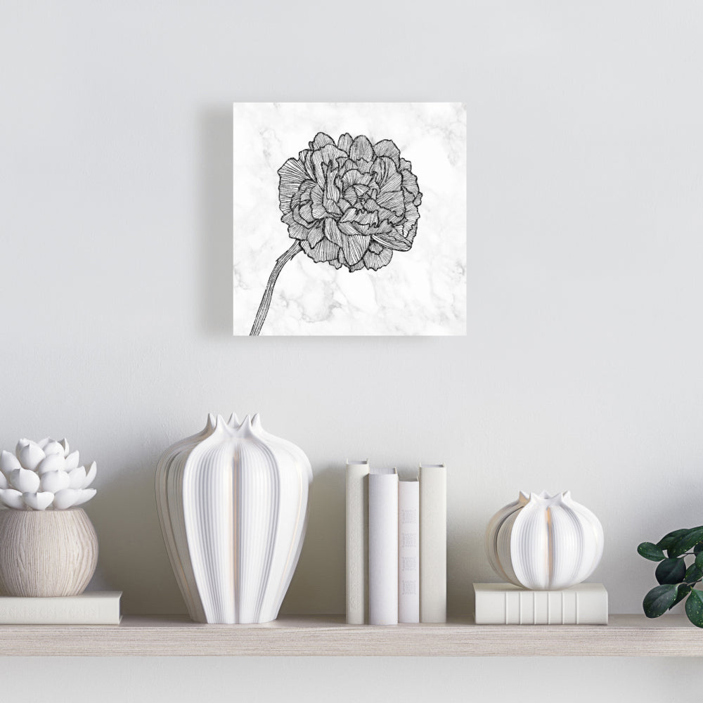 Toile florale blanche pivoine éclatante | Décoration de chambre botanique
