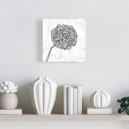 Toile florale blanche pivoine éclatante | Décoration de chambre botanique