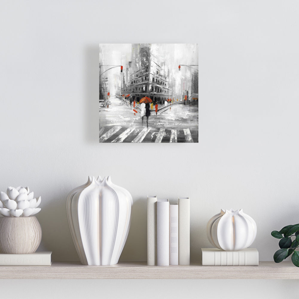 Greyish Flatiron Building Canvas | Cities Gray Wall Art Decor