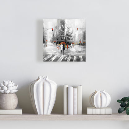 Greyish Flatiron Building Canvas | Cities Gray Wall Art Decor