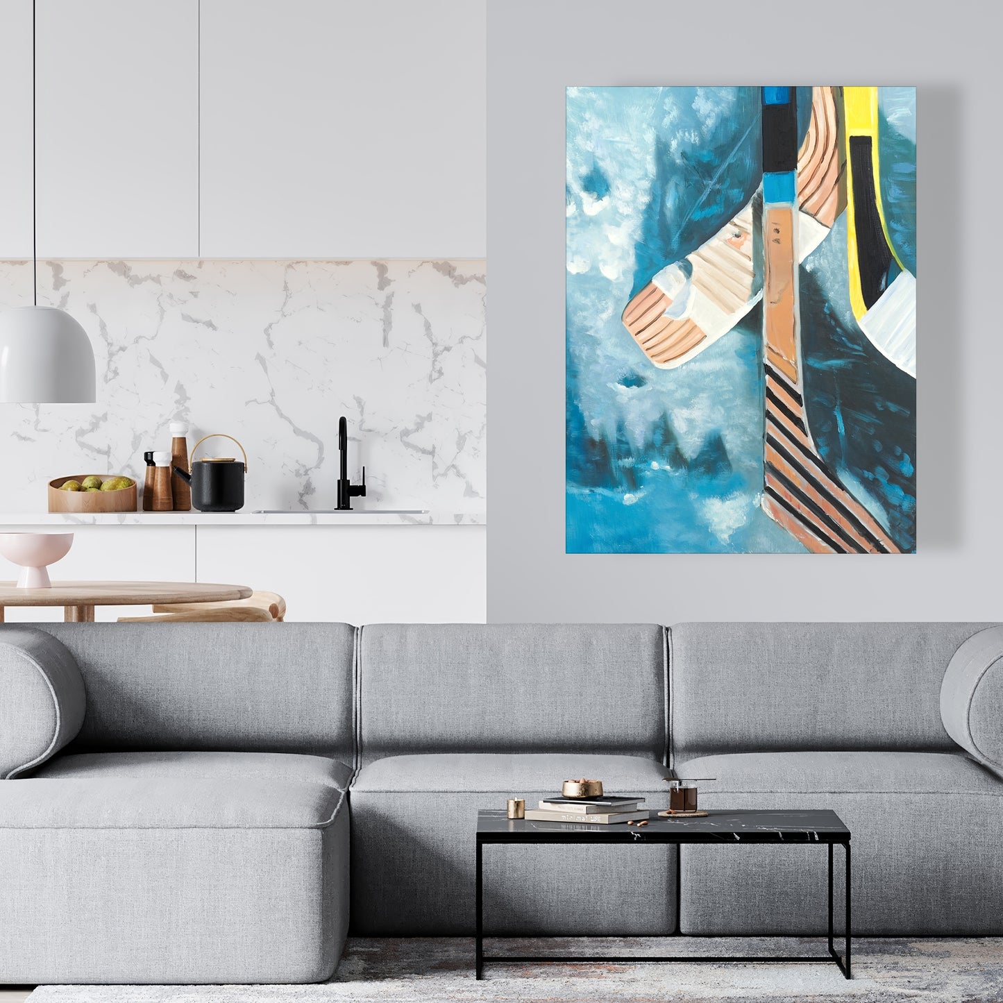 Hockey Sticks Canvas - Man Cave Sports & Games Wall Art Decor