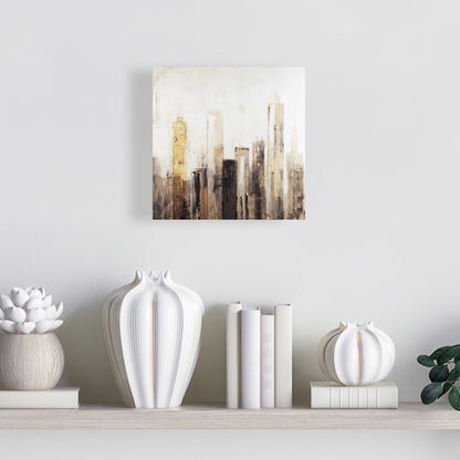 Earthy Tones City Canvas | Industrial Building Wall Art Decor