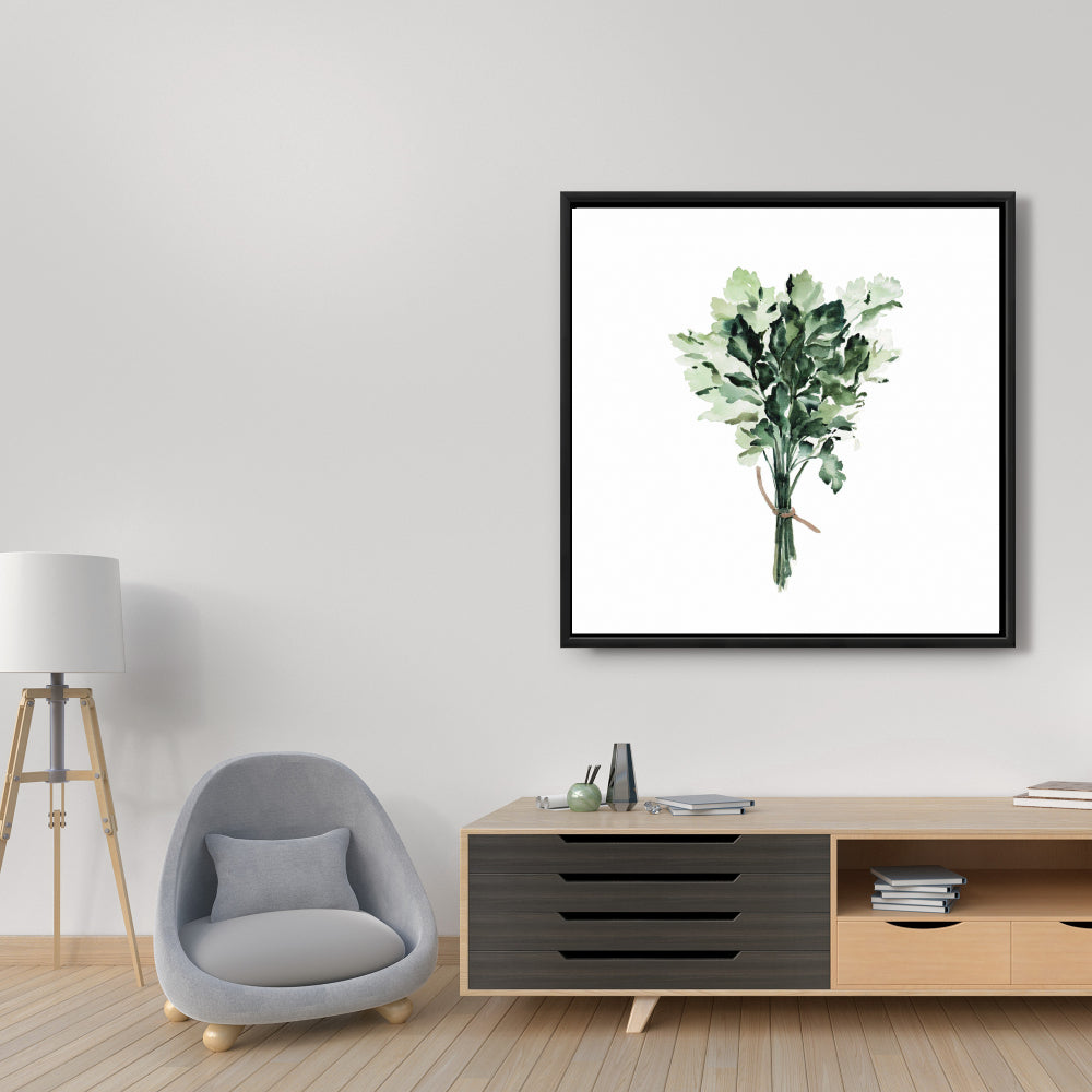 Toile « Tied Up Persil Bundle » | Décoration d'intérieur à feuilles blanches