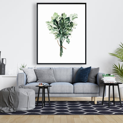 Toile « Tied Up Persil Bundle » | Décoration d'intérieur à feuilles blanches