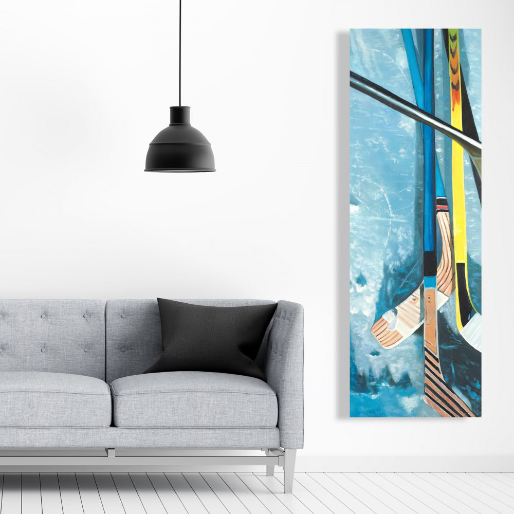 Hockey Sticks Canvas - Man Cave Sports & Games Wall Art Decor