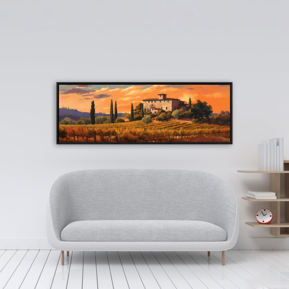 Toile Far Manor – Arbres encadrés jaunes | Décoration d'intérieur moderne