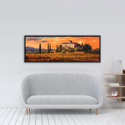 Toile Far Manor – Arbres encadrés jaunes | Décoration d'intérieur moderne