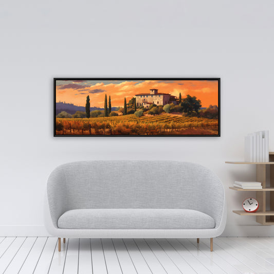 Toile Far Manor – Arbres encadrés jaunes | Décoration d'intérieur moderne