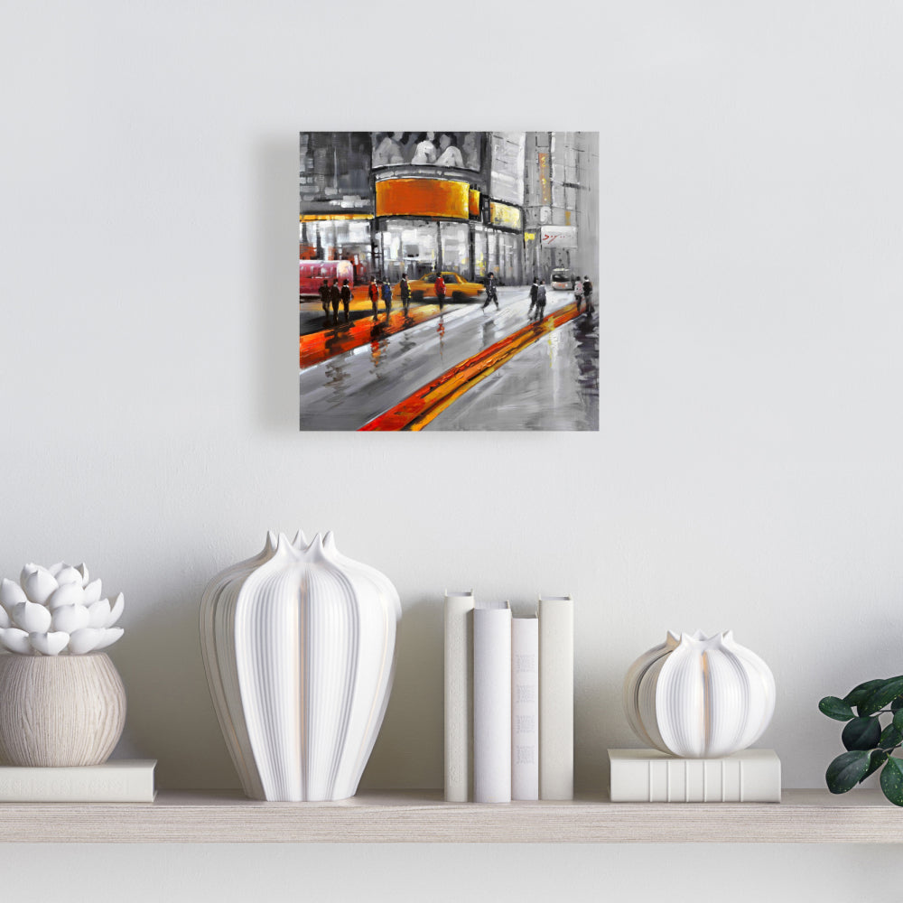 Gray Cities Canvas - Circulation in Times Square Home Decor