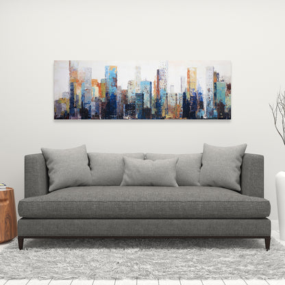 Toile urbaine abstraite texturée – Décoration murale de chambre urbaine