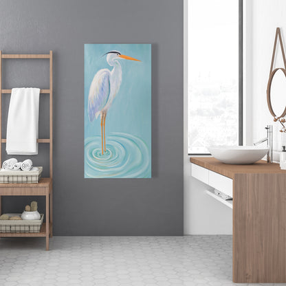 Toile de chambre à coucher représentant un grand héron bleu | Décoration murale pour la maison