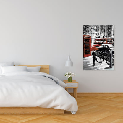 European Street Canvas - Cities Gray Contemporary Home Decor