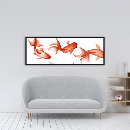 Toile de chambre asiatique Petits poissons rouges | Décoration d'intérieur