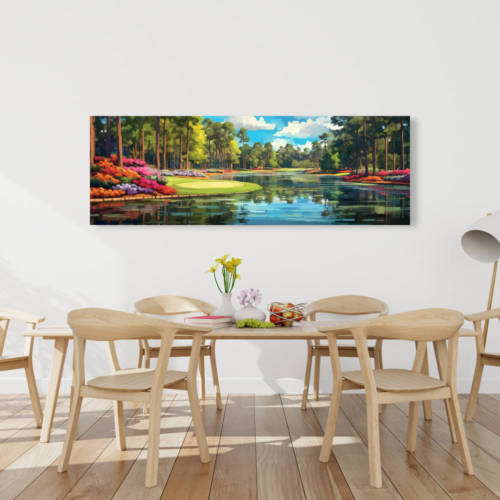 Lake Flowers Bathroom Canvas - Trees Landscapes Home Decor