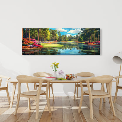 Lake Flowers Bathroom Canvas - Trees Landscapes Home Decor