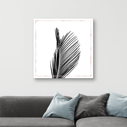 Toile « Areca Palm » avec lignes de roses | Décoration florale blanche