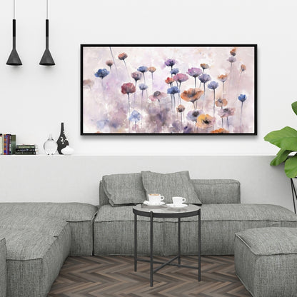 Toile botanique pour chambre à coucher | Cadre avec petites fleurs sauvages