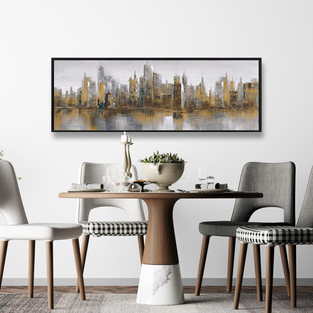 Toile encadrée représentant un paysage urbain sombre et industriel pour chambre à coucher