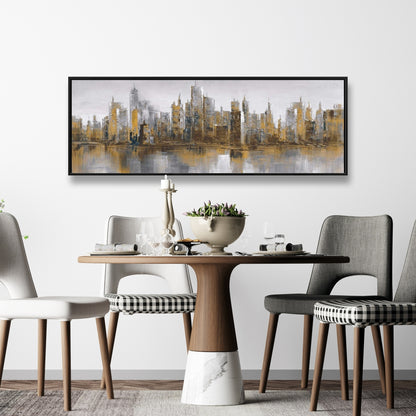 Toile encadrée représentant un paysage urbain sombre et industriel pour chambre à coucher