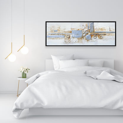 Toile de chambre industrielle grise – Décoration abstraite avec finition métallique