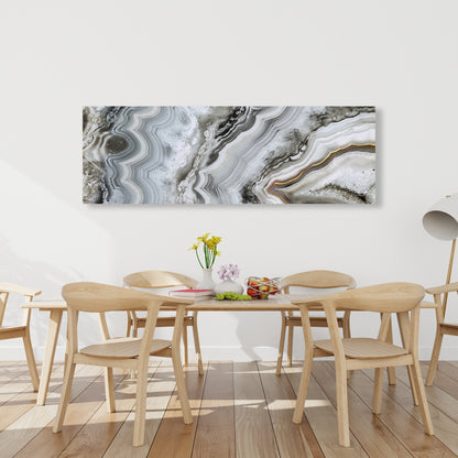 Abstract Geode Canvas - White Abstract Minerals Home Decor