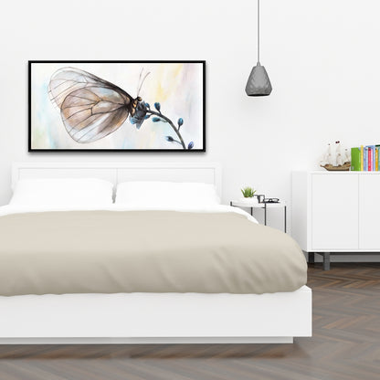 Romantic Blue Butterfly on Flowers Canvas | Home Decor Art