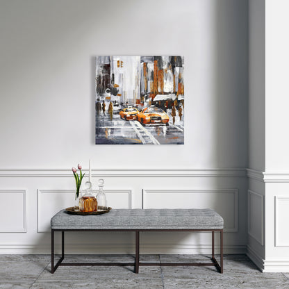Abstract Citystreet Canvas - Yellow Taxis | Home Decor Art