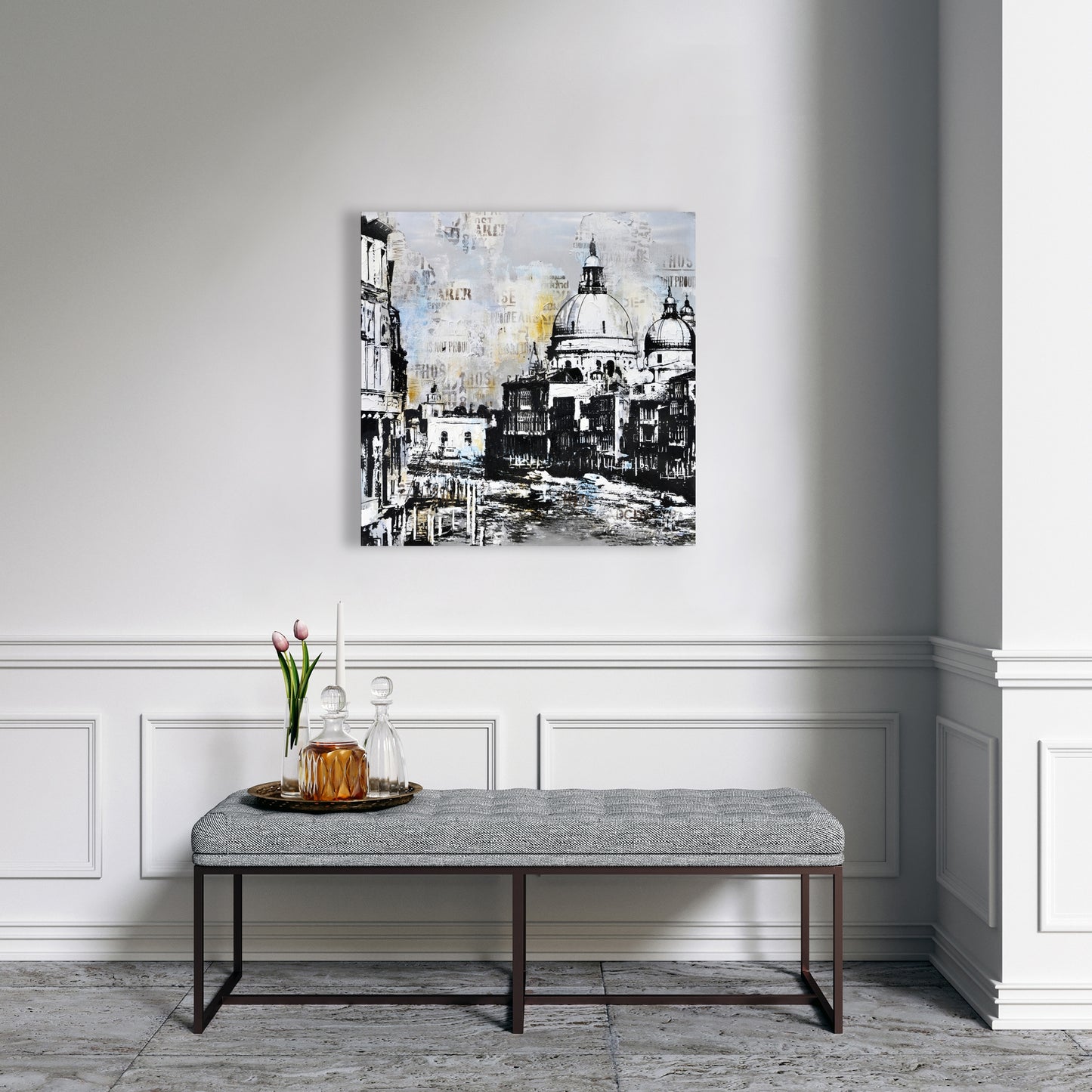 Contemporary Cities White Canvas | Basilica of Santa Maria