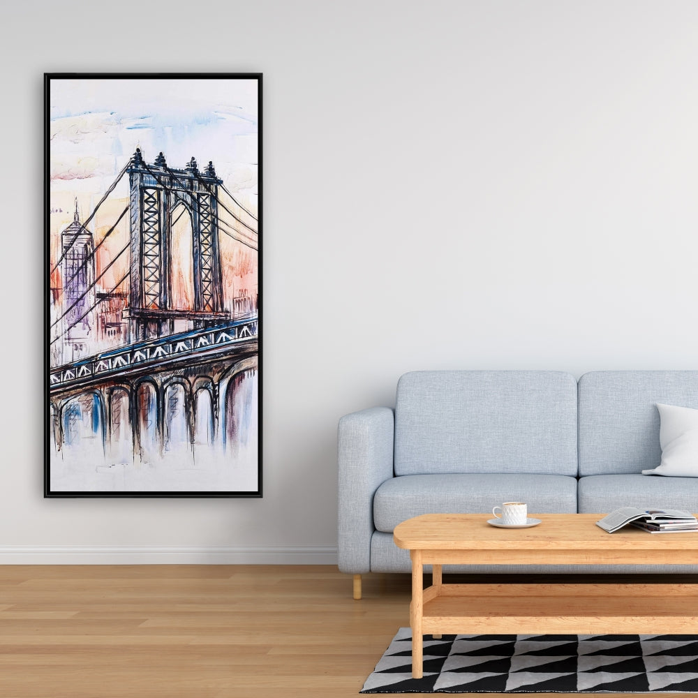 Toile encadrée « Croquis de pont » pour décoration de chambre | Art de la maison