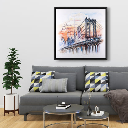 Toile encadrée « Croquis de pont » pour décoration de chambre | Art de la maison