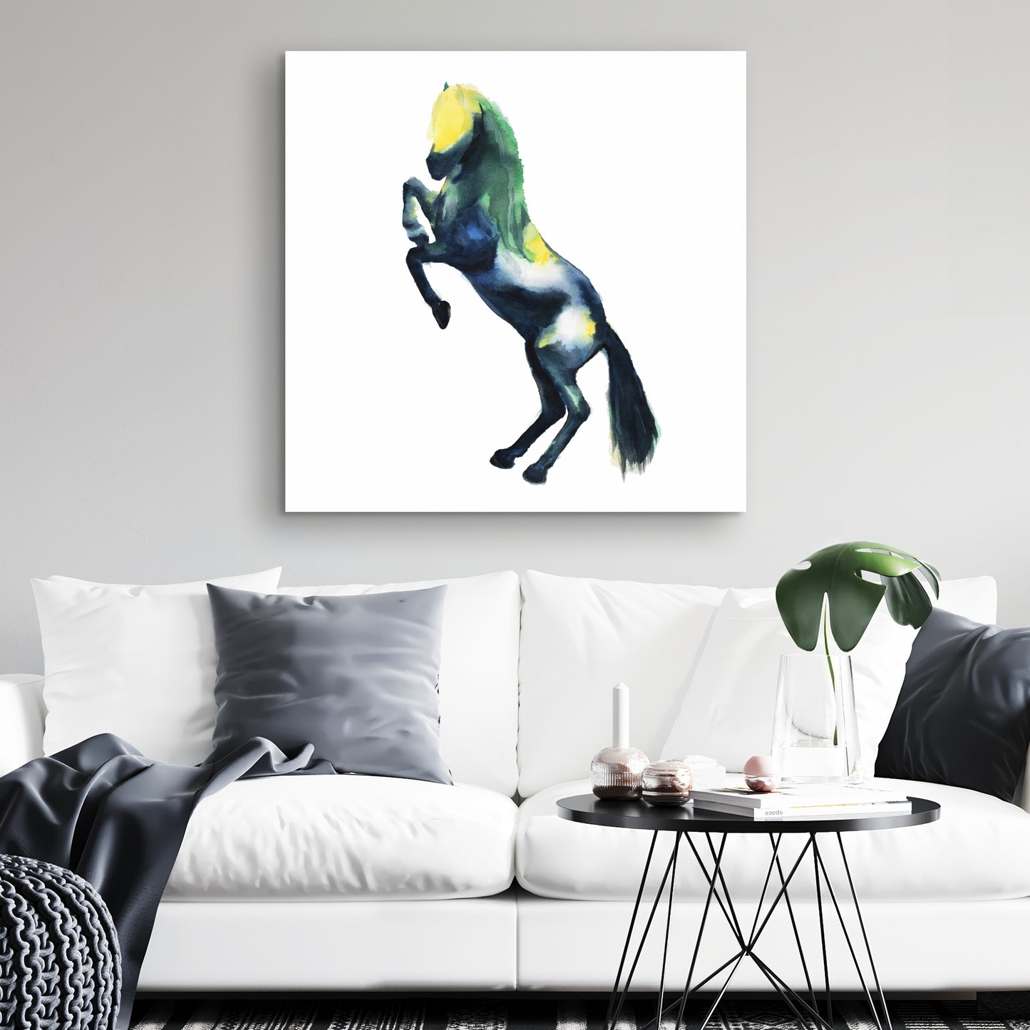 Toile Cheval de Salutation – Art Animalier pour Décoration de Chambre