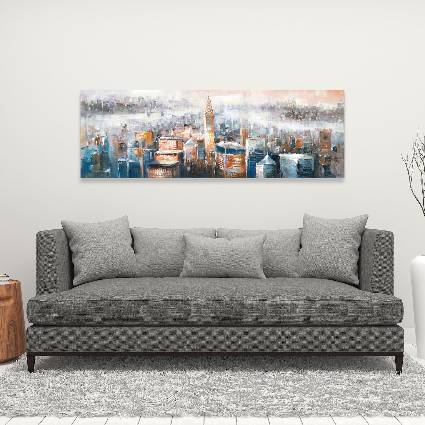 Toile Paysage urbain de New York - Décoration de chambre industrielle