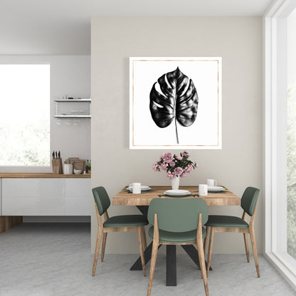 Toile botanique blanche exotique | Philodendron à feuilles fendues