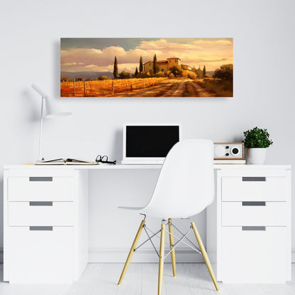 Toile « Arbres jaunes en soirée calme » – Décoration murale