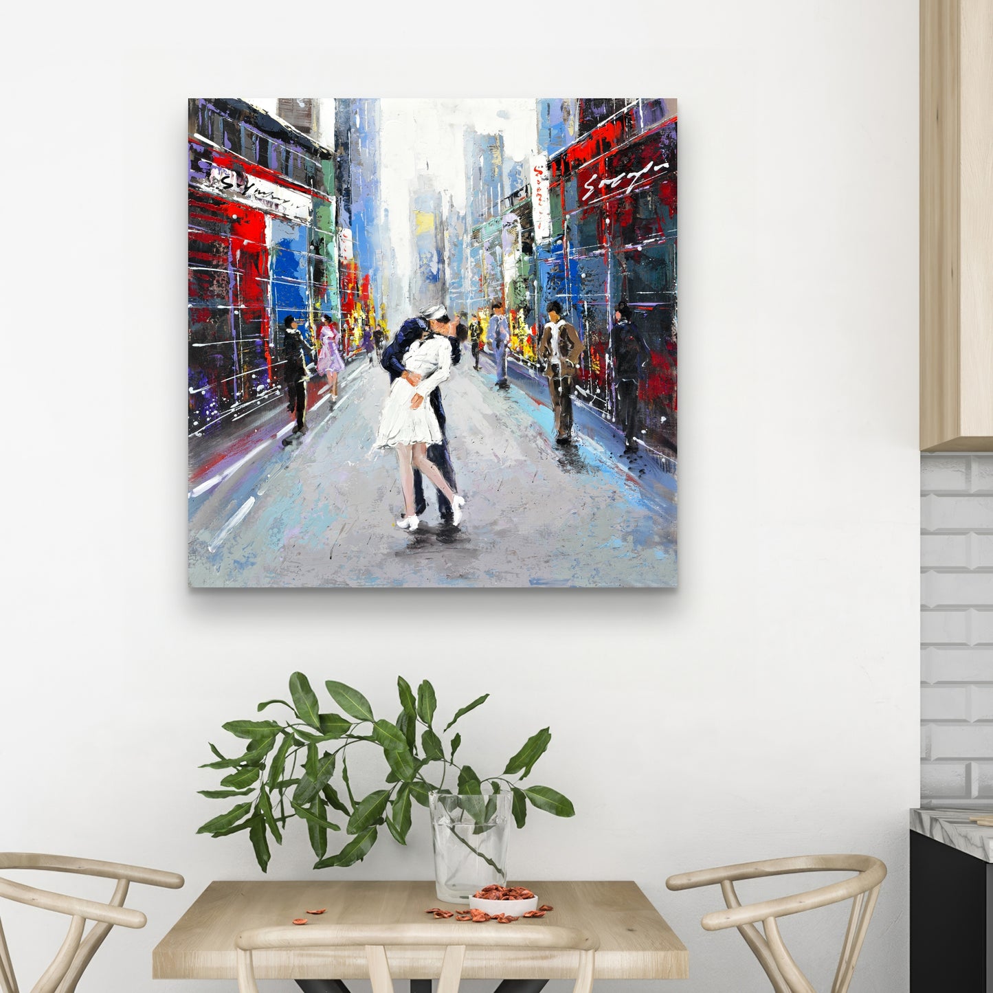 Kiss of Times Square Canvas - Cities Building Bedroom Decor