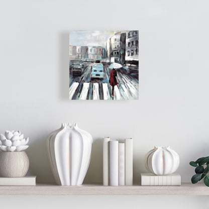 Abstract Pedestrian Crossing Canvas | Contemporary Bedroom Art