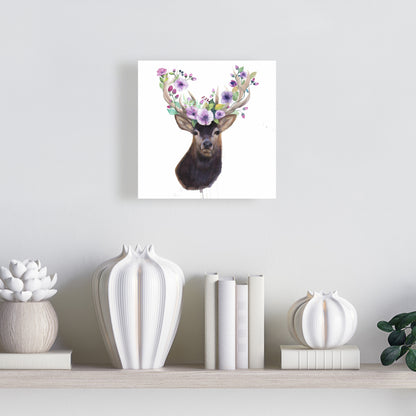 Romantic Animals Roe Deer Head Canvas - Home Decor