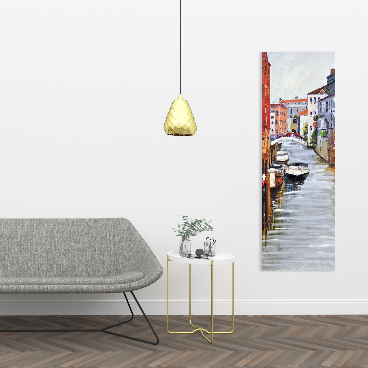 Toile Paysage vénitien | Décoration de chambre contemporaine sur le thème du bateau