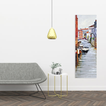 Toile Paysage vénitien | Décoration de chambre contemporaine sur le thème du bateau