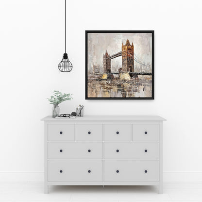 Toile encadrée Tower Bridge de Londres | Décoration de chambre orange